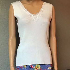 Chicos white knit tank top